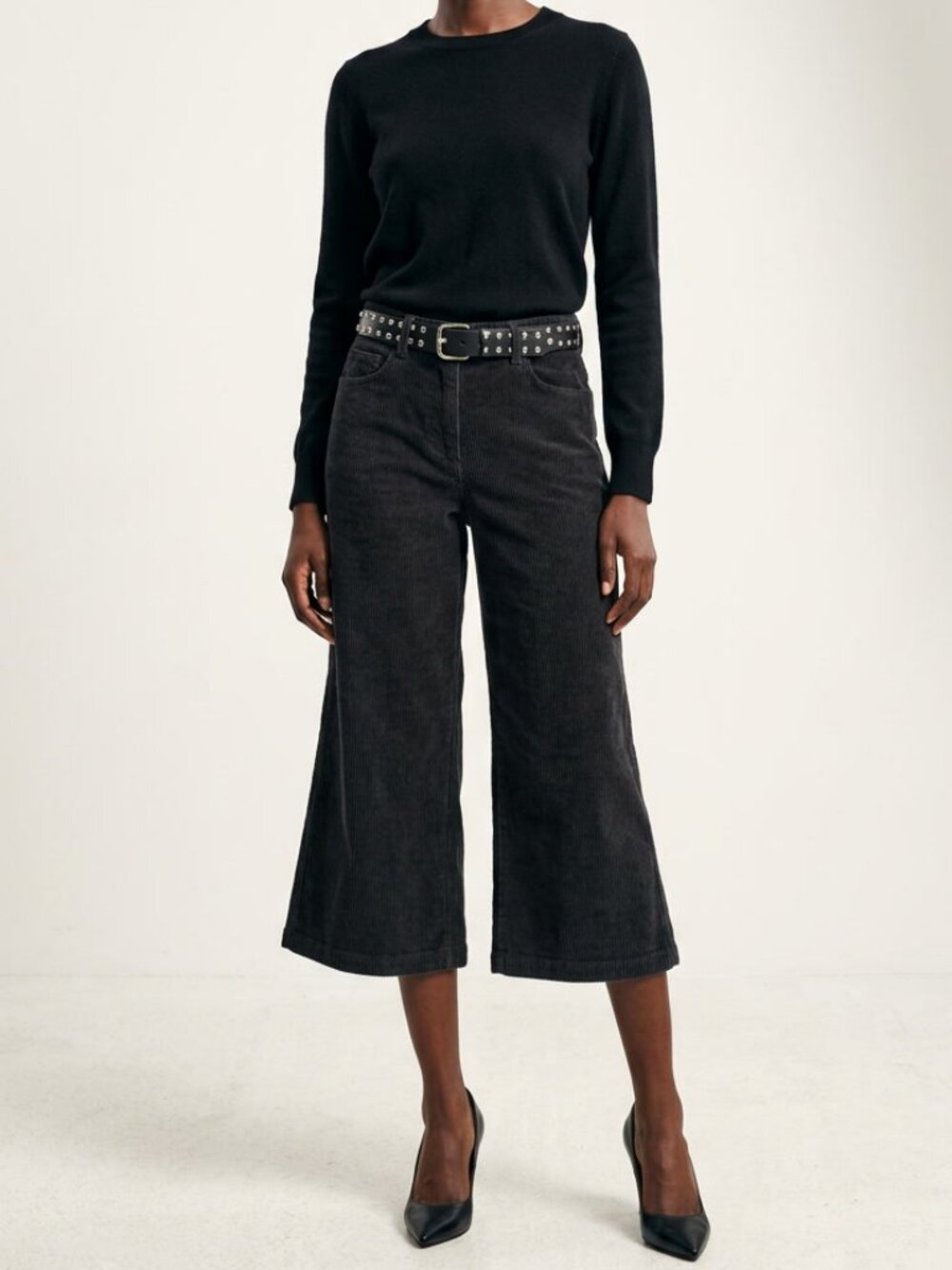 Vintage Sporting Life Black Corduroy Culottes Size 8